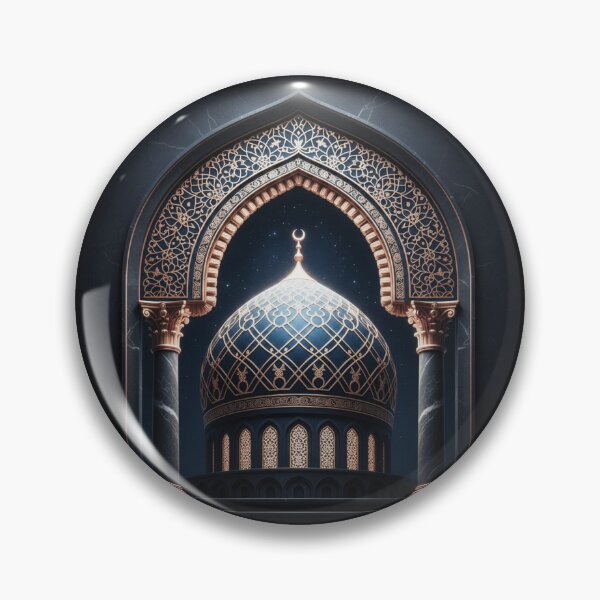 Item preview, Celestial Midnight Mosque: Golden Dome & Marble Arch Art (V.1) designed and sold by D-Islamic.