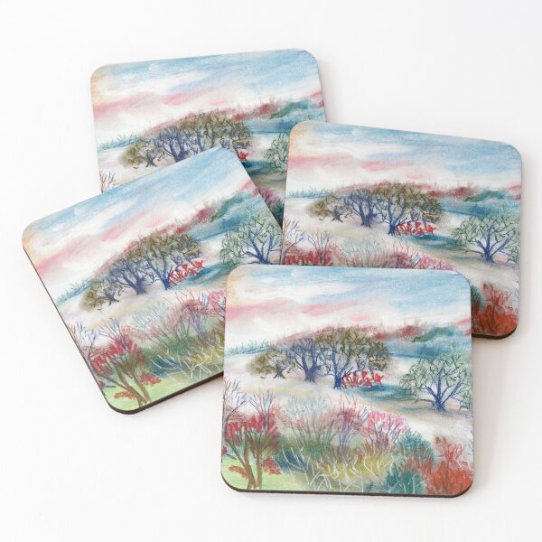 Item preview, Oak Tree Valley Morning Mist designed and sold by Dina's Fine Arts.