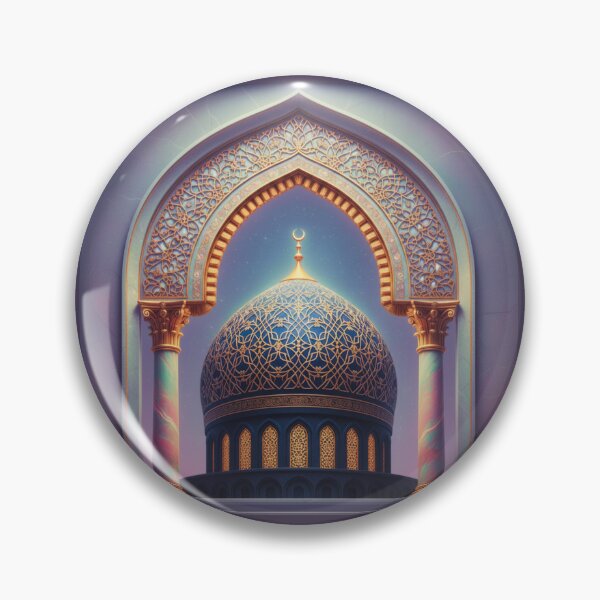 Item preview, Celestial Midnight Mosque: Golden Dome & Marble Arch Art (V.3) designed and sold by D-Islamic.