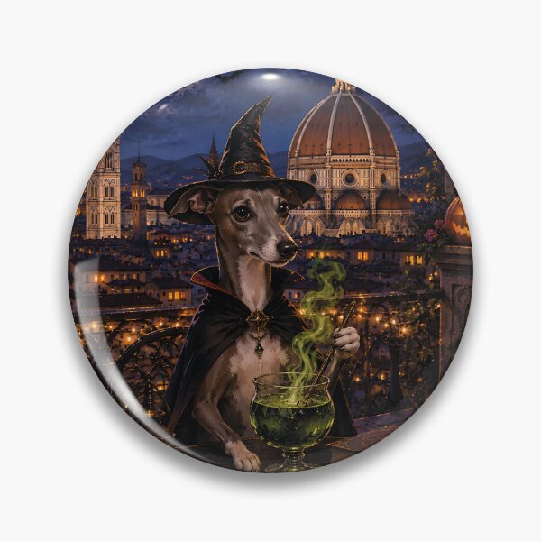 Item preview, Italian Greyhound of a witch drinking a potion in Florence designed and sold by Nomad-Paws.