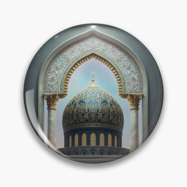 Item preview, Celestial Midnight Mosque: Golden Dome & Marble Arch Art (V.4) designed and sold by D-Islamic.