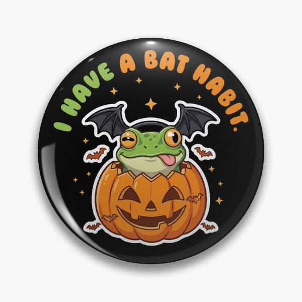 Item preview, I Have A Bat Habit Funny Halloween Frog In Pumpkin designed and sold by LinaValearte.
