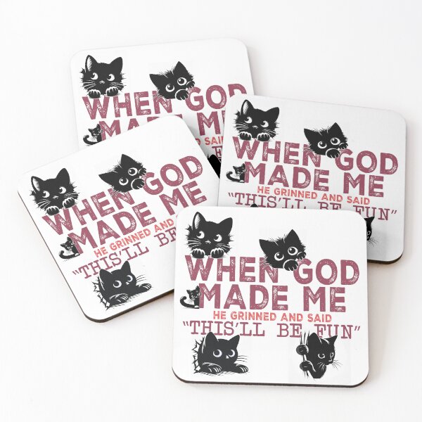 Item preview, When God Made Me – Funny Black Cat Design designed and sold by Szpaku desart .