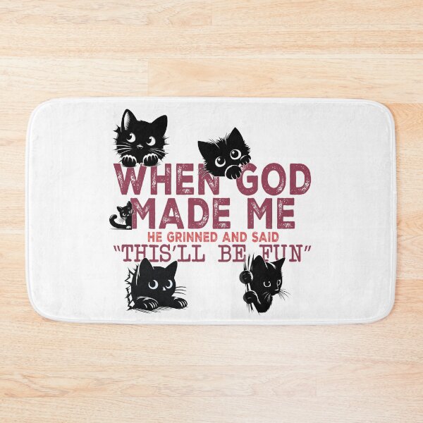 Item preview, When God Made Me – Funny Black Cat Design designed and sold by Szpaku desart .