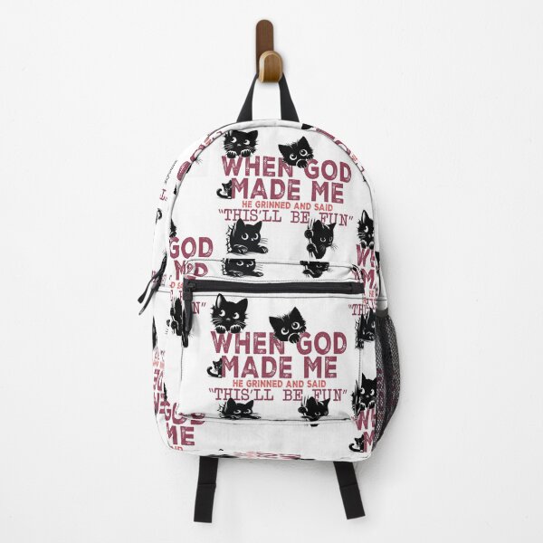 Item preview, When God Made Me – Funny Black Cat Design designed and sold by Szpaku desart .