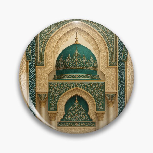 Item preview, Emerald & Gold Islamic Architecture: Elegant Moroccan Dome Illustration (V.1) designed and sold by D-Islamic.