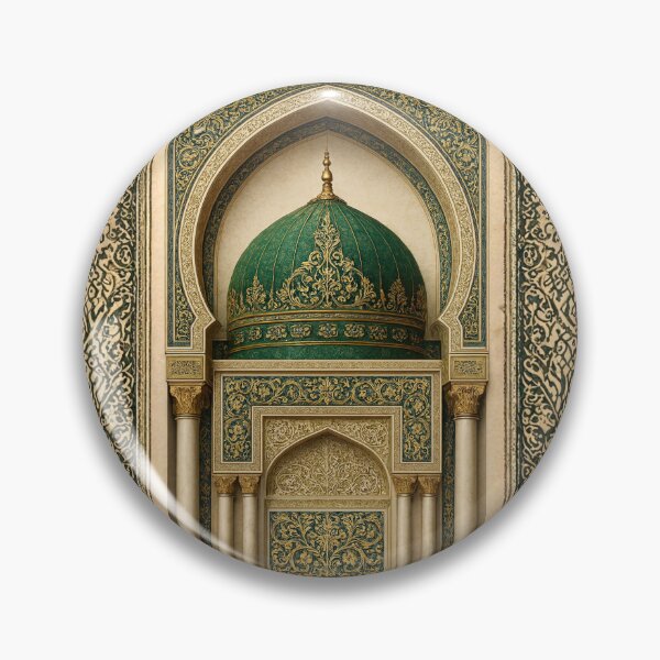 Item preview, Emerald & Gold Islamic Architecture: Elegant Moroccan Dome Illustration (V.2) designed and sold by D-Islamic.