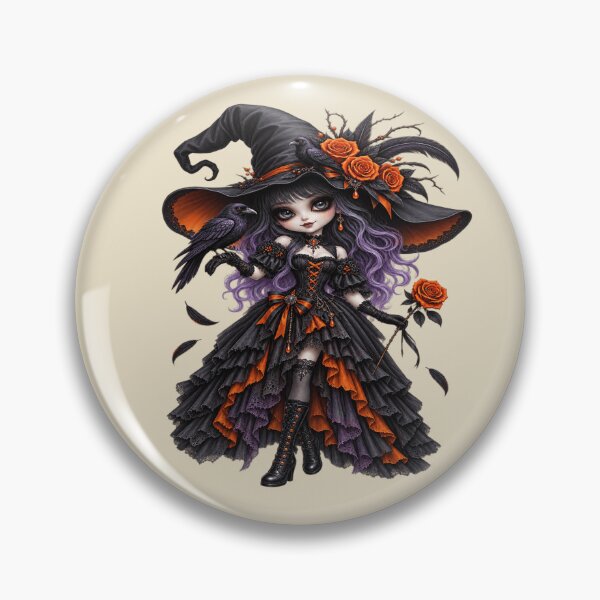 Item preview, Gothic Raven Rose Witch for Raven Lovers designed and sold by POD DYNASTY | Original Print On Demand T-Shirt Graphics.