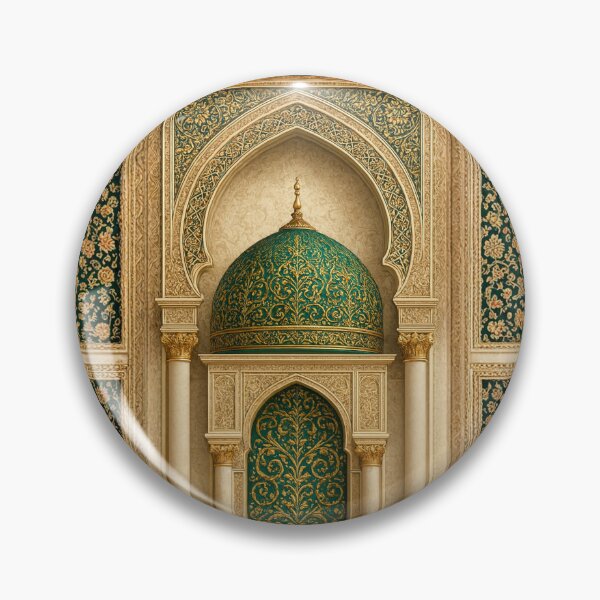 Item preview, Emerald & Gold Islamic Architecture: Elegant Moroccan Dome Illustration (V.4) designed and sold by D-Islamic.
