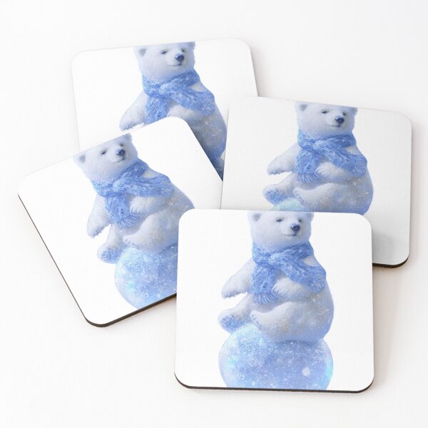 Item preview, Cute Winter Polar Bear Cub in Blue Scarf Art  designed and sold by LC&LCPlatform.