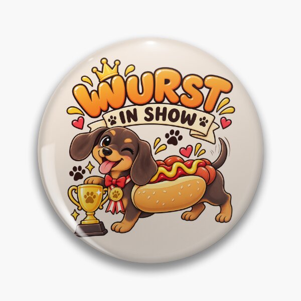 Item preview, Wurst in Show – Funny Dachshund Hot Dog Pun designed and sold by FloreDreamStudio.