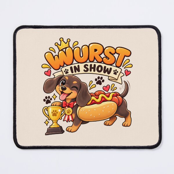 Item preview, Wurst in Show – Funny Dachshund Hot Dog Pun designed and sold by FloreDreamStudio.