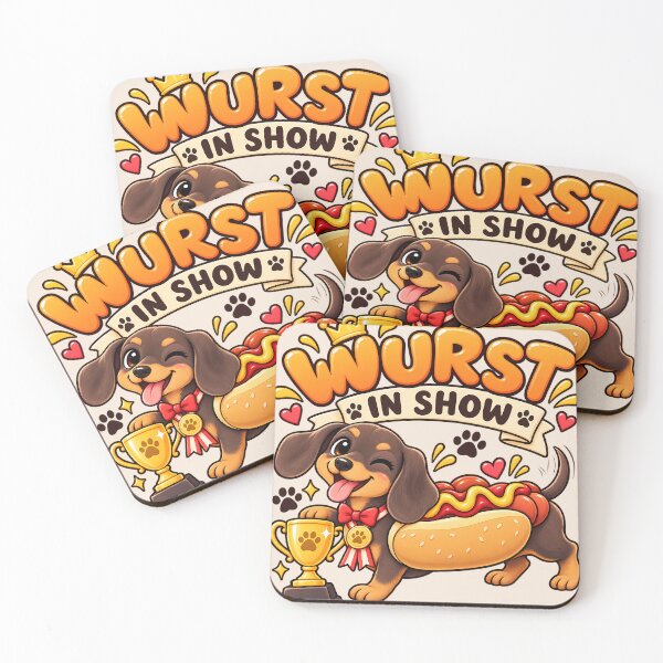 Item preview, Wurst in Show – Funny Dachshund Hot Dog Pun designed and sold by FloreDreamStudio.