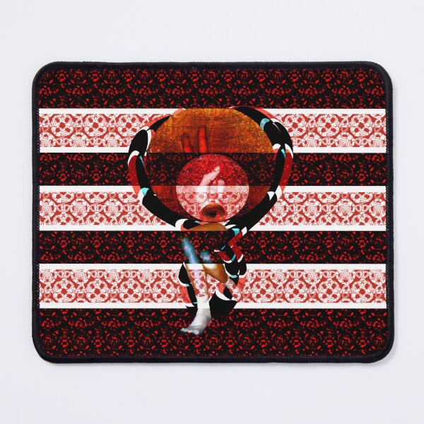 Item preview, Surreal All-Seeing Eye Collage - Red Stripe Cyberpunk Figure Print designed and sold by MAMA.art.Rio <Marsailhe_Milward>.