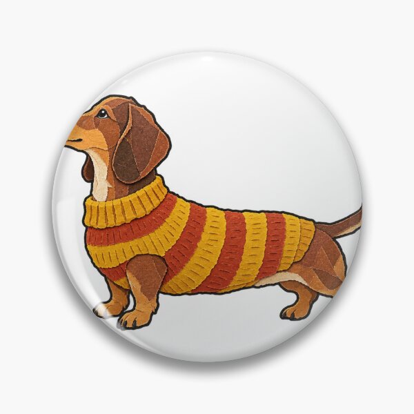 Item preview, Autumn Dachshund in a Warm Striped Jumper designed and sold by eignvalue.