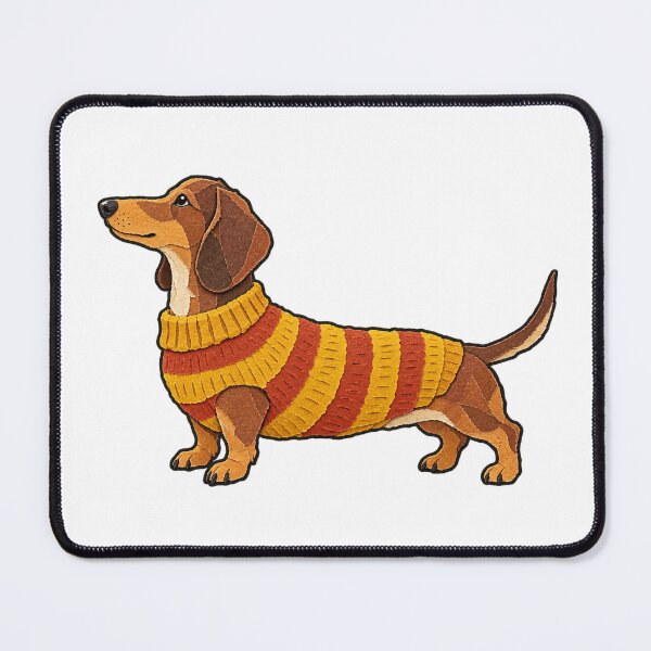 Item preview, Autumn Dachshund in a Warm Striped Jumper designed and sold by eignvalue.