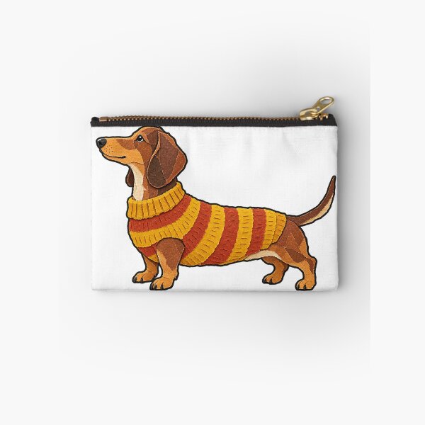 Item preview, Autumn Dachshund in a Warm Striped Jumper designed and sold by eignvalue.
