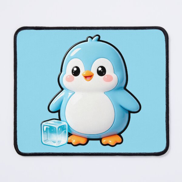 Item preview, Cute Blue Penguin with Ice Cube  designed and sold by Raloel Art.
