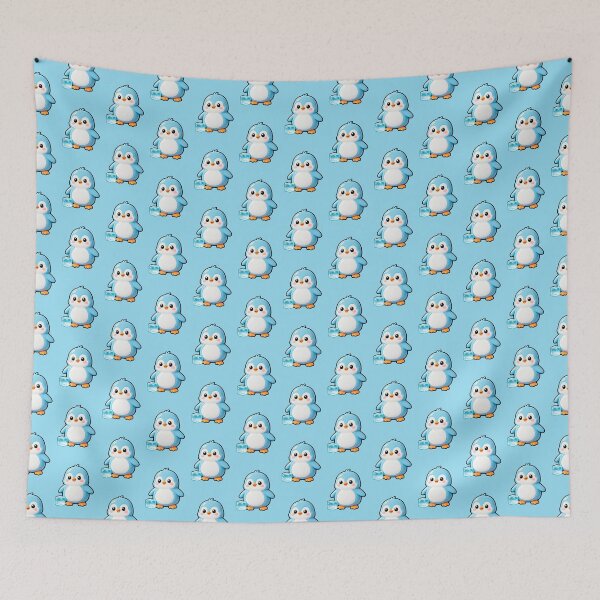 Item preview, Cute Blue Penguin with Ice Cube  designed and sold by Raloel Art.