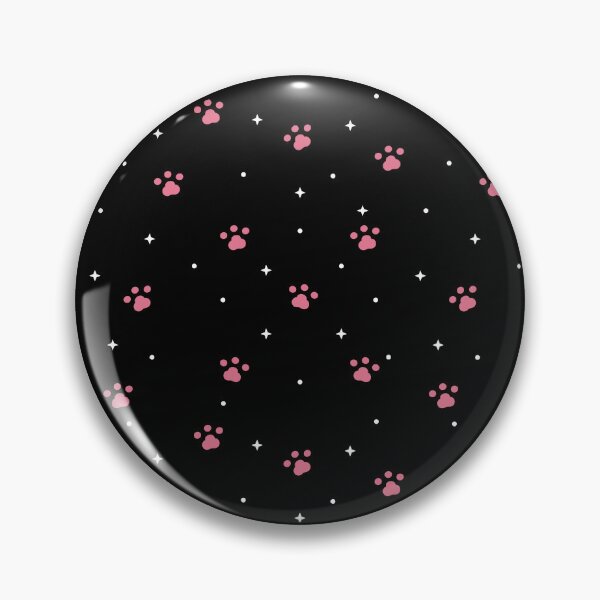 Item preview, Cute Pink Paw Print and White Star Seamless Pattern on Black Background designed and sold by MathuraPresent.