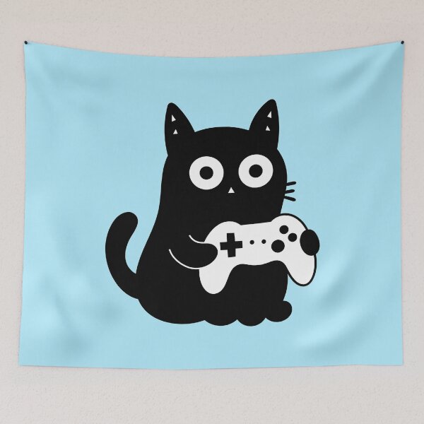 Item preview, Funny Gamer Cat Playing Video Games – Cute Gaming Cat designed and sold by DibujandoPorfa.