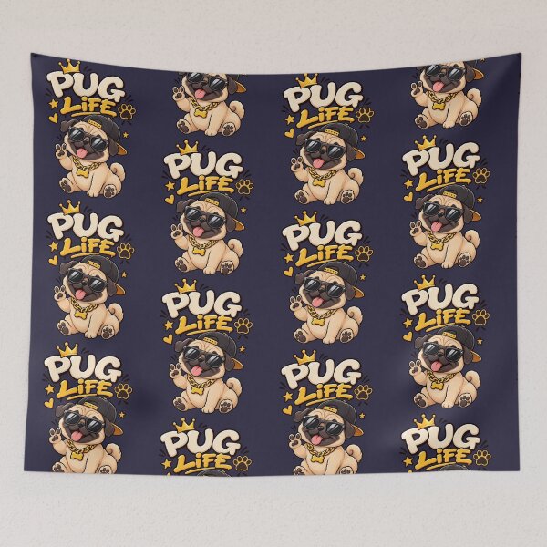 Item preview, Pug Life – Funny Kawaii Pug Dog with Crown & Sunglasses designed and sold by FloreDreamStudio.