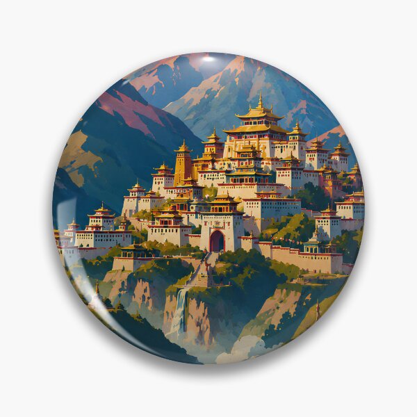 Item preview, Greetings from Shambhala Vintage Travel Art designed and sold by Extravanganzza.