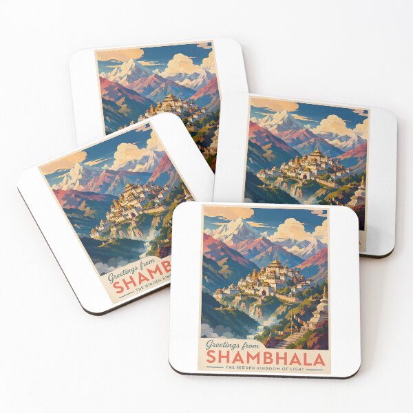 Item preview, Greetings from Shambhala Vintage Travel Art designed and sold by Extravanganzza.