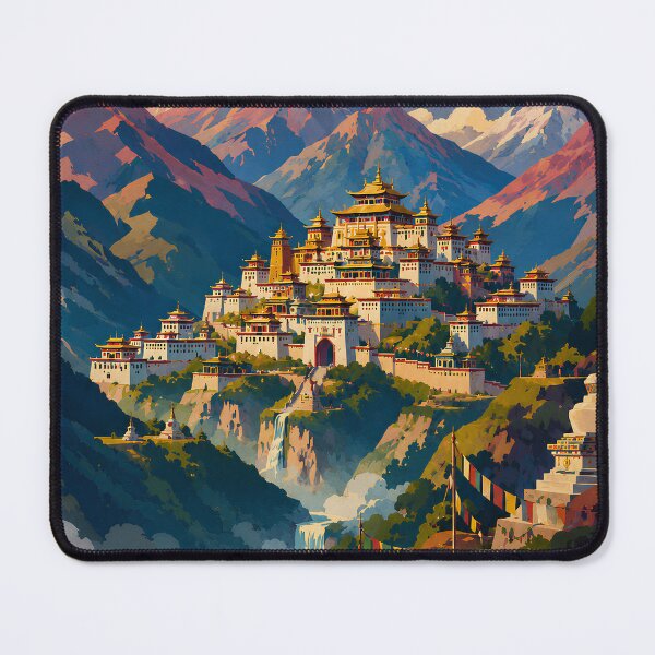 Item preview, Greetings from Shambhala Vintage Travel Art designed and sold by Extravanganzza.