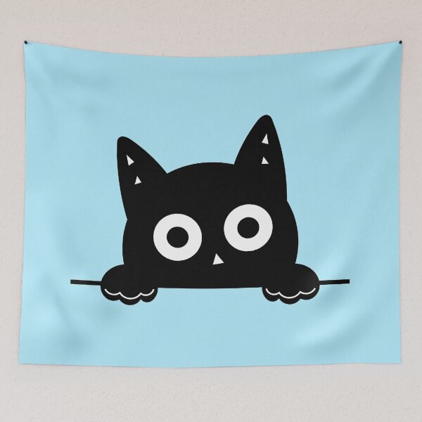 Item preview, Cute Cat Hiding, Funny Sneaky Cat, Adorable Cat Illustration designed and sold by DibujandoPorfa.
