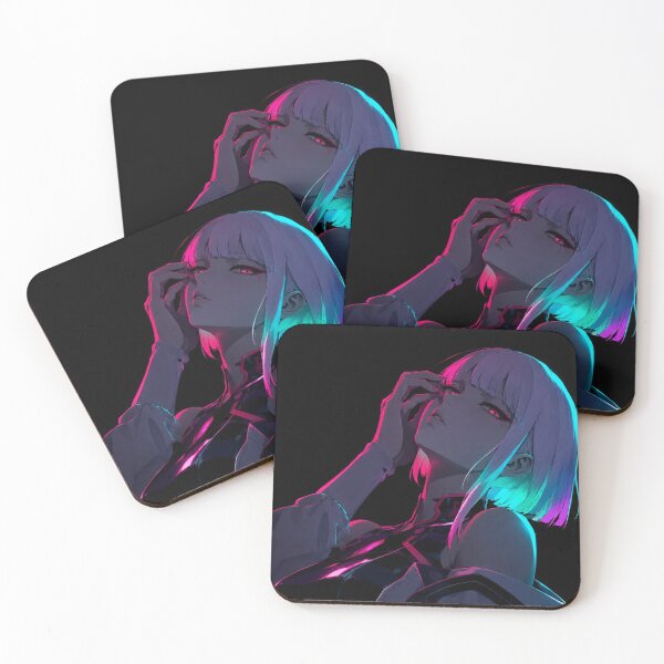 Item preview, Neon Cyberpunk Anime Girl – Futuristic Pink Blue Aesthetic designed and sold by Dyan4.