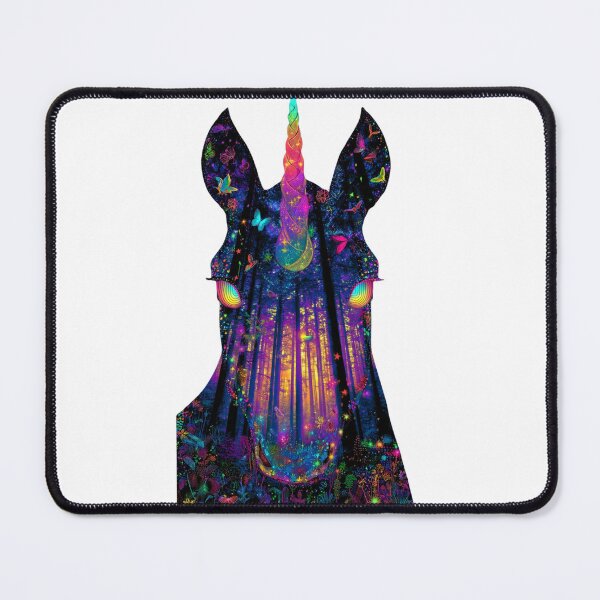 Item preview, Magical Neon Unicorn with Glowing Forest Silhouette designed and sold by LC&LCPlatform.