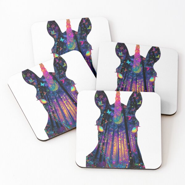 Item preview, Magical Neon Unicorn with Glowing Forest Silhouette  designed and sold by LC&LCPlatform.