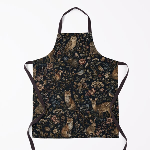 Item preview, Dark Cottagecore Woodland Animals & Vintage Botanical Pattern designed and sold by ZEYCAT.
