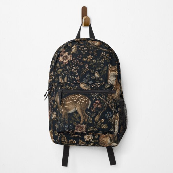 Item preview, Dark Cottagecore Woodland Animals & Vintage Botanical Pattern designed and sold by ZEYCAT.