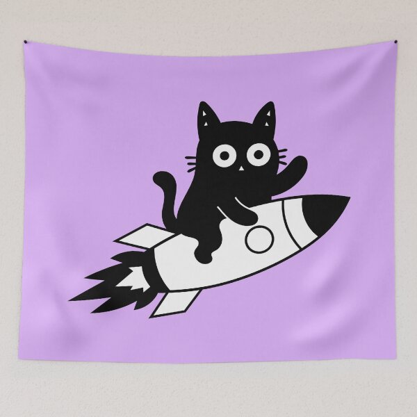 Item preview, Adorable Cute Cat Riding a Rocket to the Moon – Funny Space Cat. Adorable Space Cat Riding a Rocket Ship to the Moon – Cute Cat designed and sold by DibujandoPorfa.