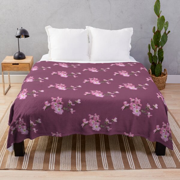 Item preview, Pink Dogwood Blossoms on a Burgundy Background designed and sold by KathyLav.