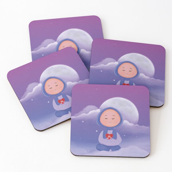 Item preview, Dreamy Hijabi Girl Holding Heart on Clouds designed and sold by aymiracraft.