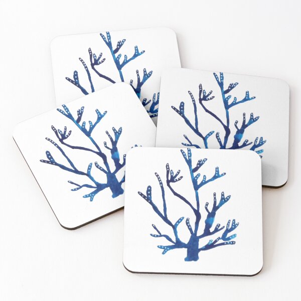 Item preview, Botanical Illustration of Blue Coral in Watercolor designed and sold by ElizabethCoelho.
