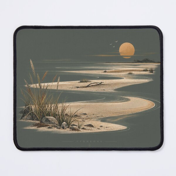 Item preview, Sandbar Stillness Serene River Landscape Art designed and sold by StoneOak.
