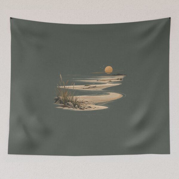 Item preview, Sandbar Stillness Serene River Landscape Art designed and sold by StoneOak.