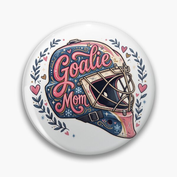 Item preview, Goalie Mom Retro Hockey Mask | Ice Hockey Goalie Mom designed and sold by MoqunaDesign.