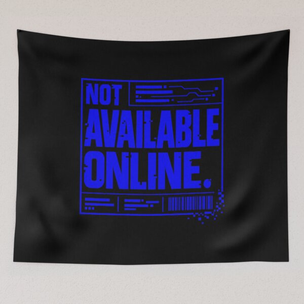 Item preview, Not Available Online – Cobalt Barcode Glitch Typography designed and sold by Anyshca.
