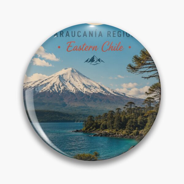 Item preview, Pucón Chile Travel Poster – Volcano, Lake & Araucanía designed and sold by ElartedeNoel.
