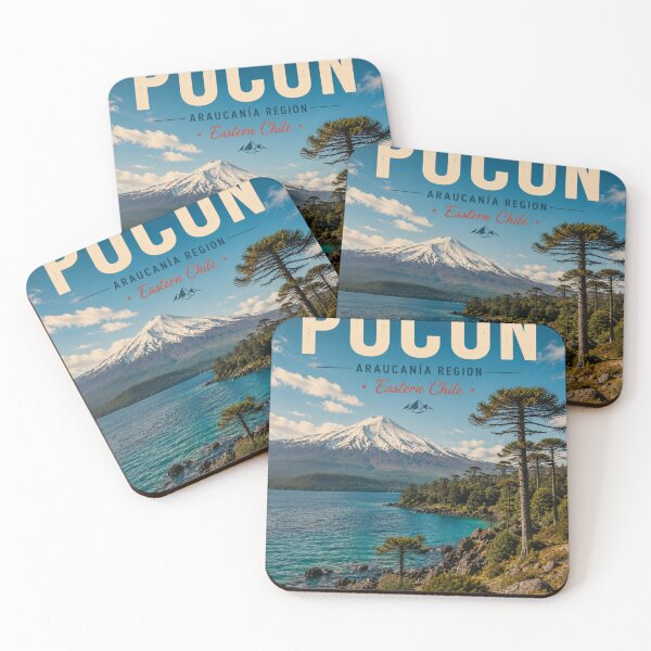 Item preview, Pucón Chile Travel Poster – Volcano, Lake & Araucanía designed and sold by ElartedeNoel.