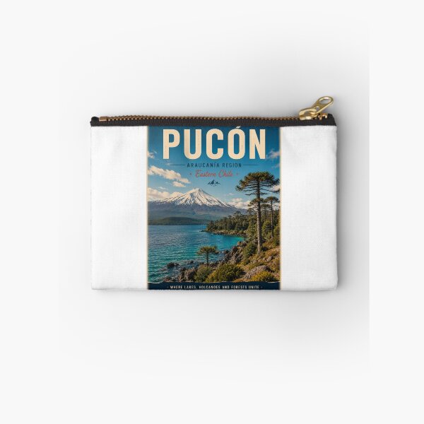 Item preview, Pucón Chile Travel Poster – Volcano, Lake & Araucanía designed and sold by ElartedeNoel.