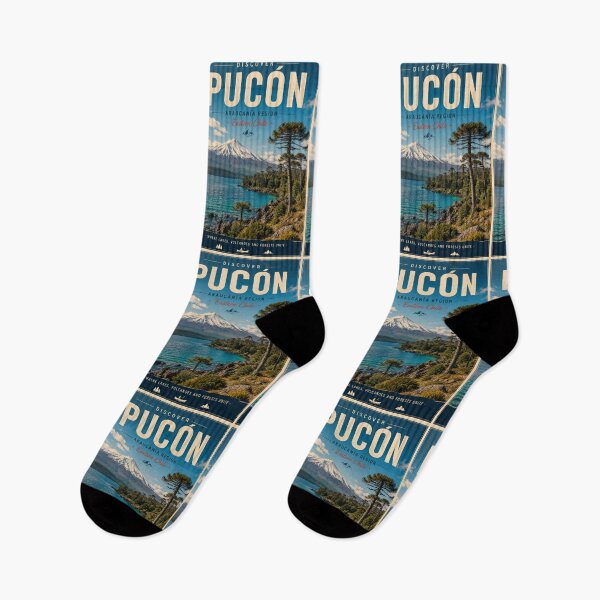 Item preview, Pucón Chile Travel Poster – Volcano, Lake & Araucanía designed and sold by ElartedeNoel.