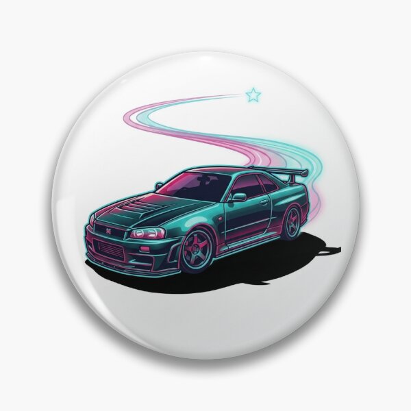Item preview, Toyota Supra MK4 Retro Synthwave JDM Drift Car Neon Illustration designed and sold by SurCarstar.