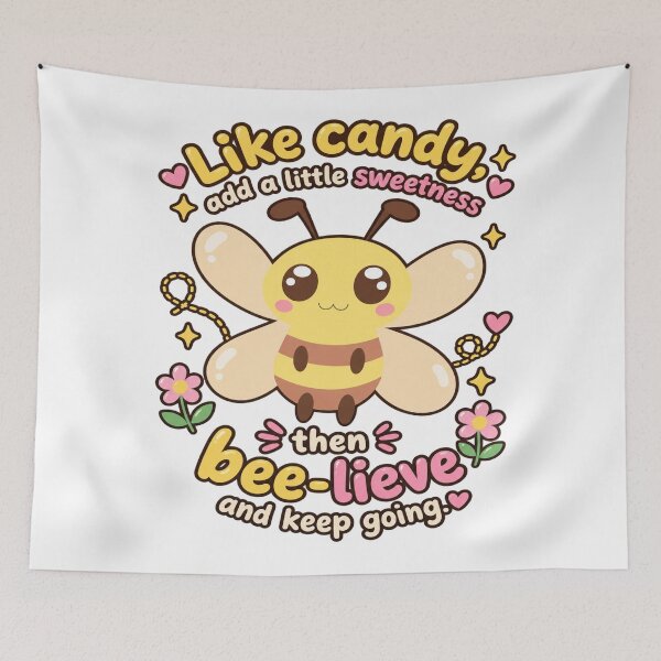 Item preview, Cute Bee Motivational Quote Bee-lieve and Keep Going Sweet Kawaii Design designed and sold by MathuraPresent.