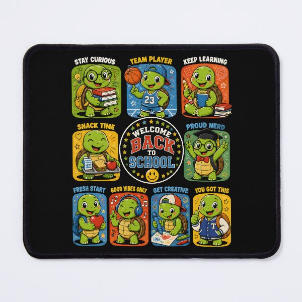 Item preview, Welcome Back To School Cute Turtle Mascot Retro Grid designed and sold by metalsnak.